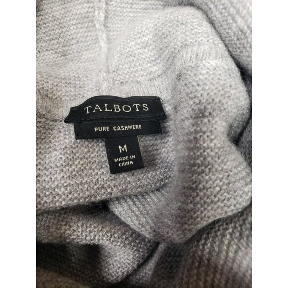 Talbots 100% Cashmere Cowl Neck Sweater, Gray, Long Sleeve, Women's Medium - Picture 2 of 9